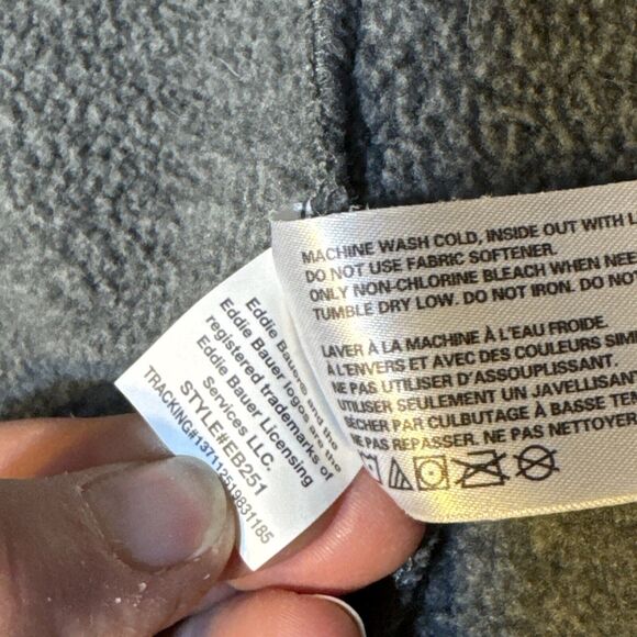 Eddie Bauer Women Lg Full Zip Fleece Collared Jacket, Jade Feather Logo - Picture 6 of 9